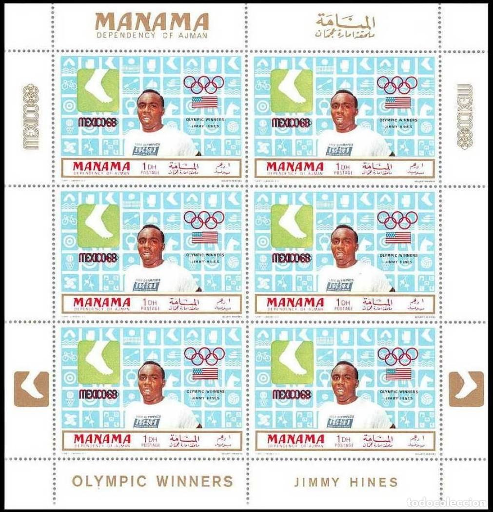 Sellos: MANAMA 1969 SHEET MNH MEXICO 72 JUEGOS OLIMPICOS OLYMPIC GAMES JEUX OLYMPIQUES DEPORTES SPORTS