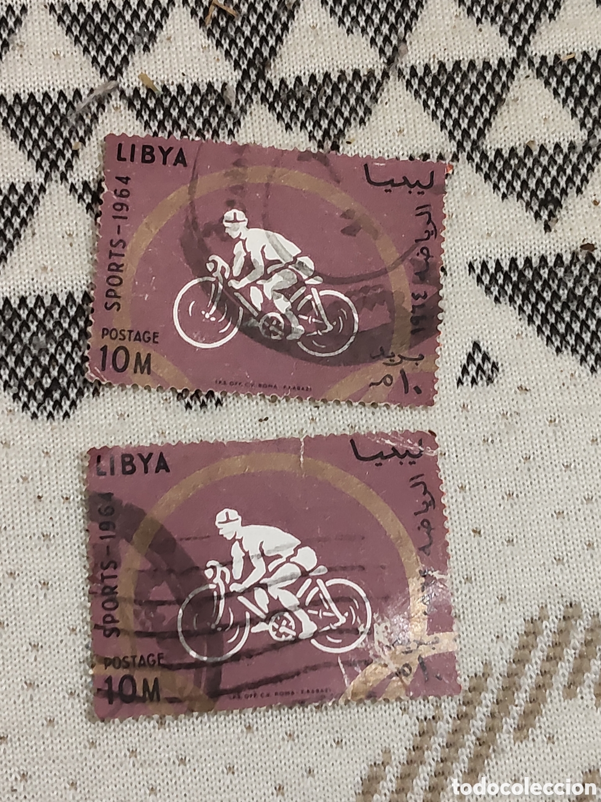 Sellos: 2 sellos de Libia juegos Ol&iacute;mpicos de Tokio 1964