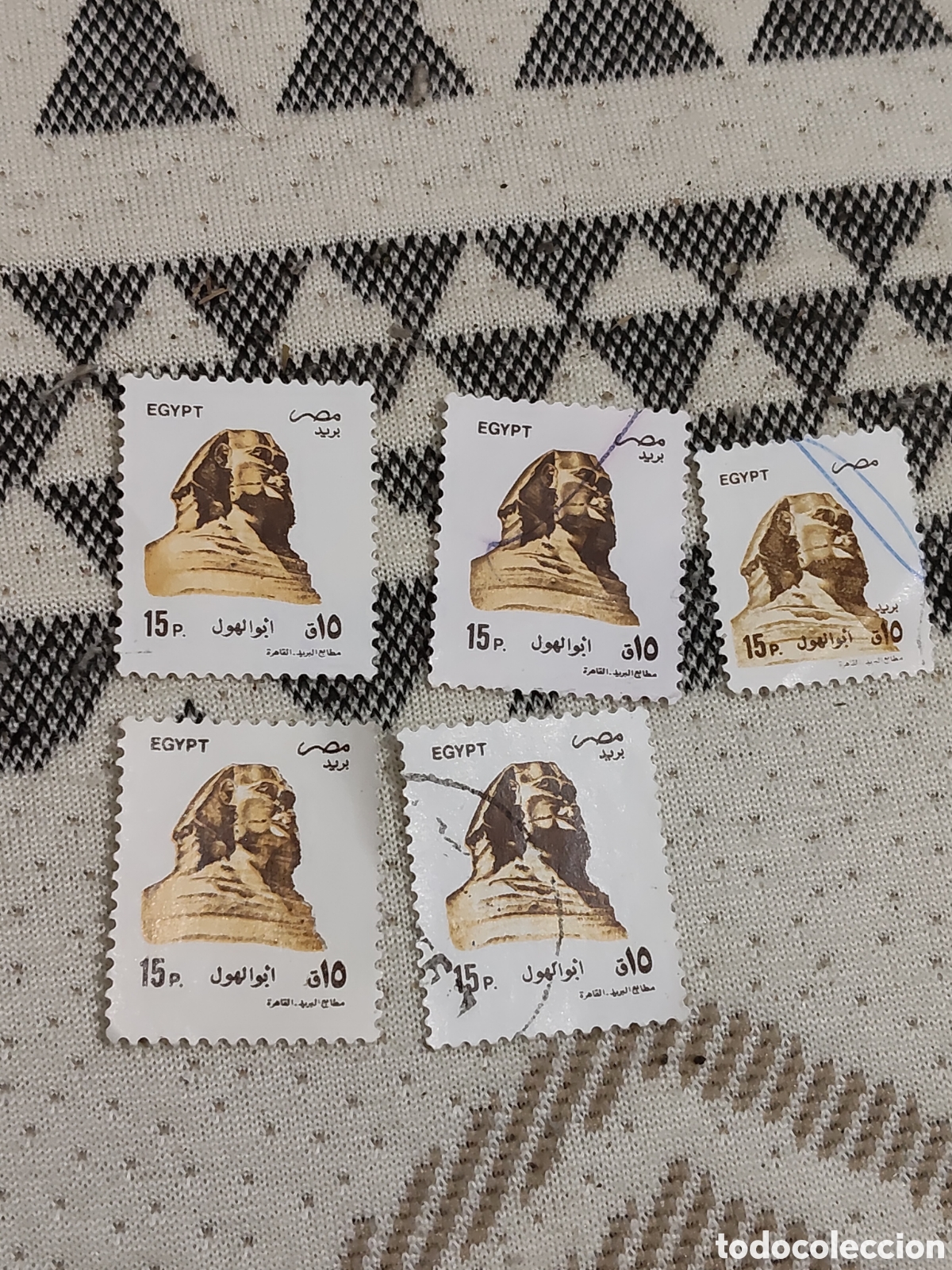 Sellos: 5 sellos de Egipto esfingue de Giza 1993