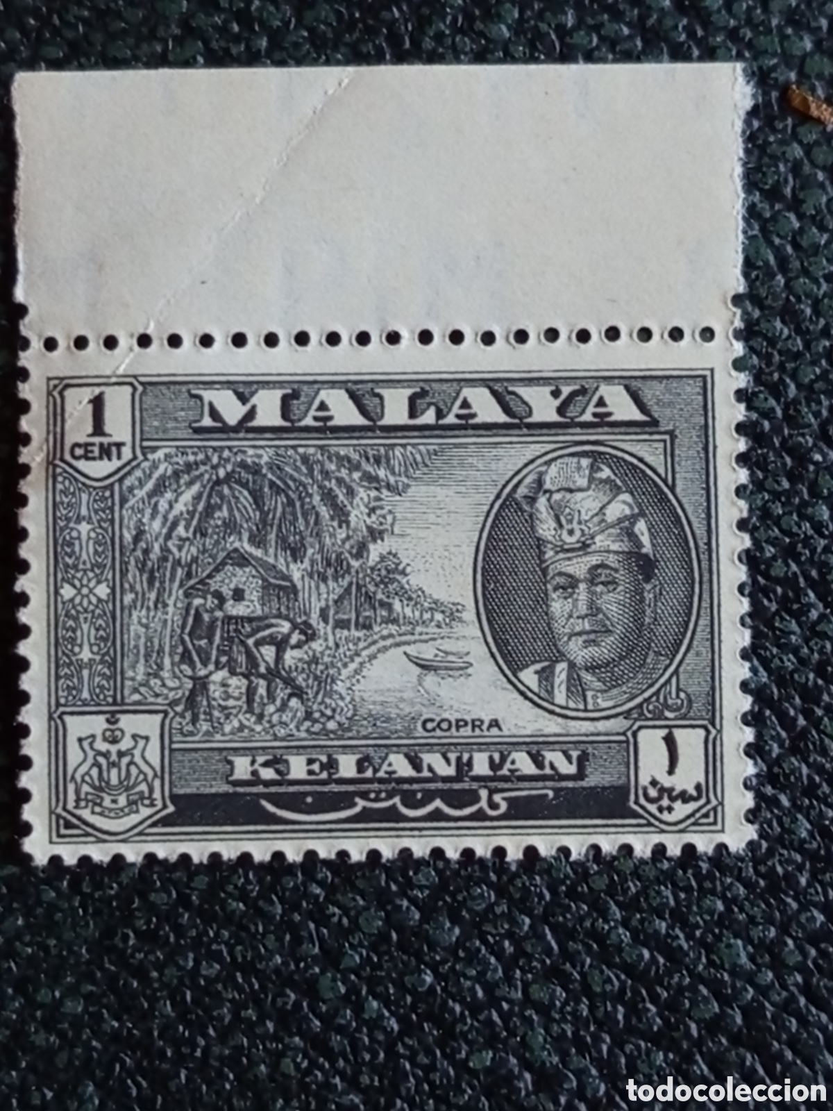 Sellos: Sello Malaya Kelantan 1c 1957 Copra Sult&aacute;n Ibrahim - Scott 72 / SG 81 MNH
