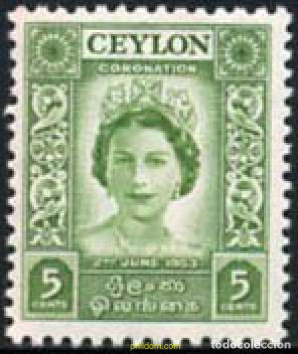 Sellos: 204364 MNH CEILAN 1953 CORONACION DE ISABEL II