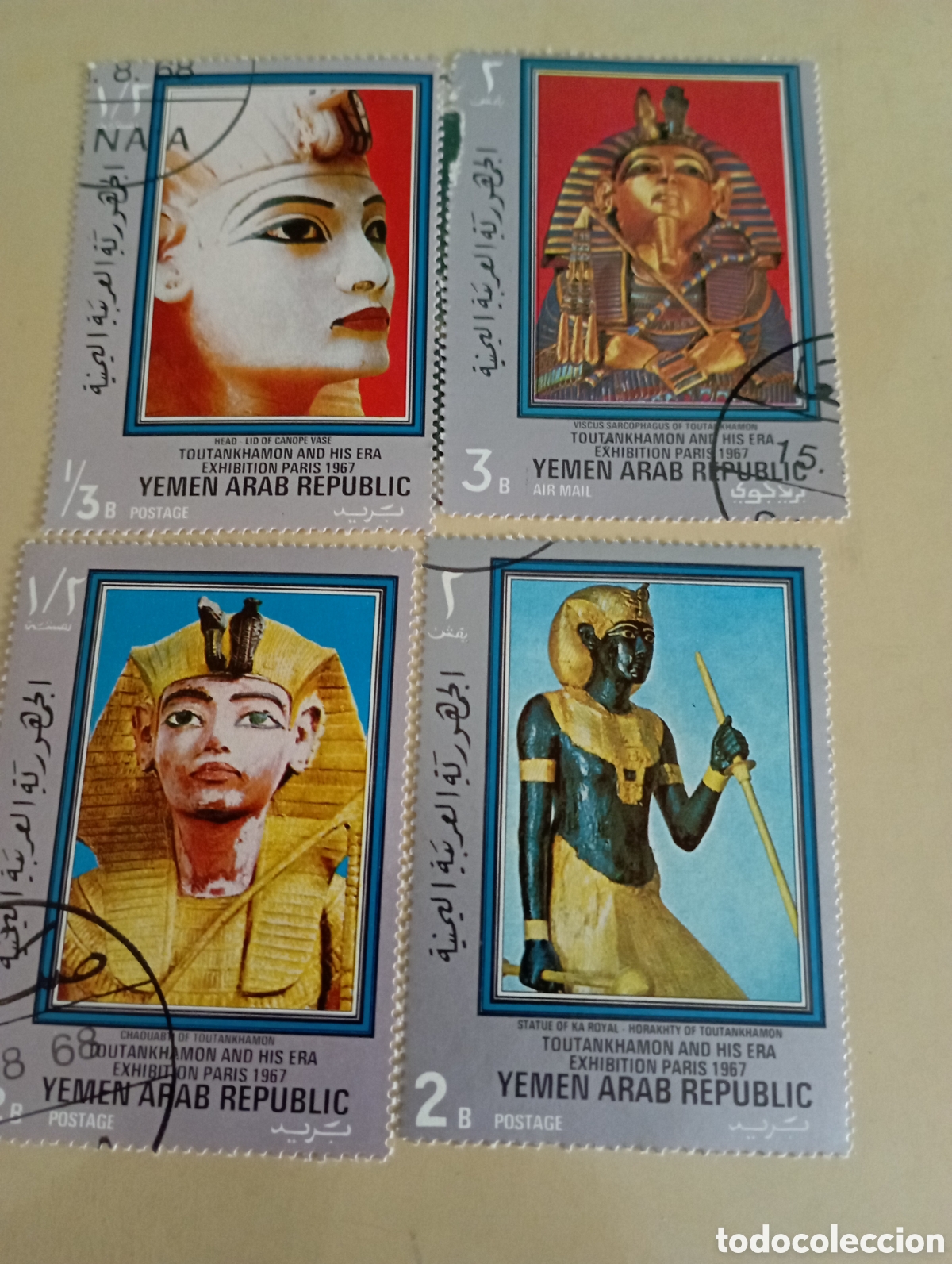 Selos: 4 Sellos de la Republica &Aacute;rabe del Yemen. Faraones. Perfecto estado. 1968