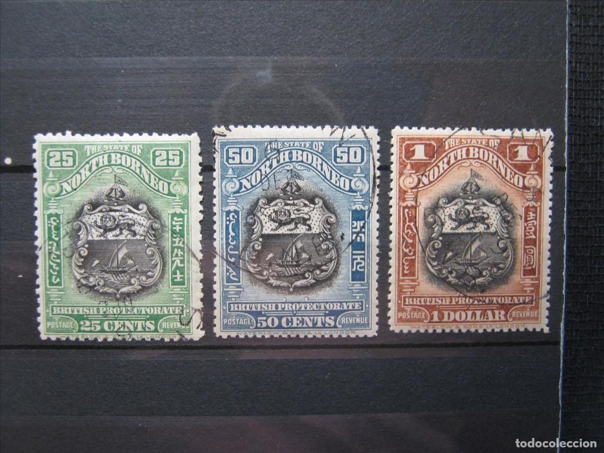 Selos: BORNEO DEL NORTE 1909-11 YVERT 144, 145 Y 146 USADOS PERFECTOS.