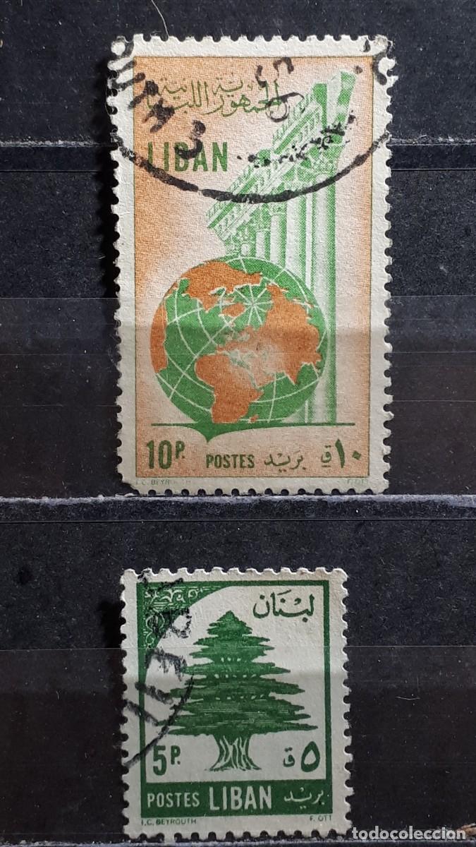 Sellos: L&Iacute;BANO . A&Ntilde;O 1955. &deg;. YVERT 121,123 - Foto 1