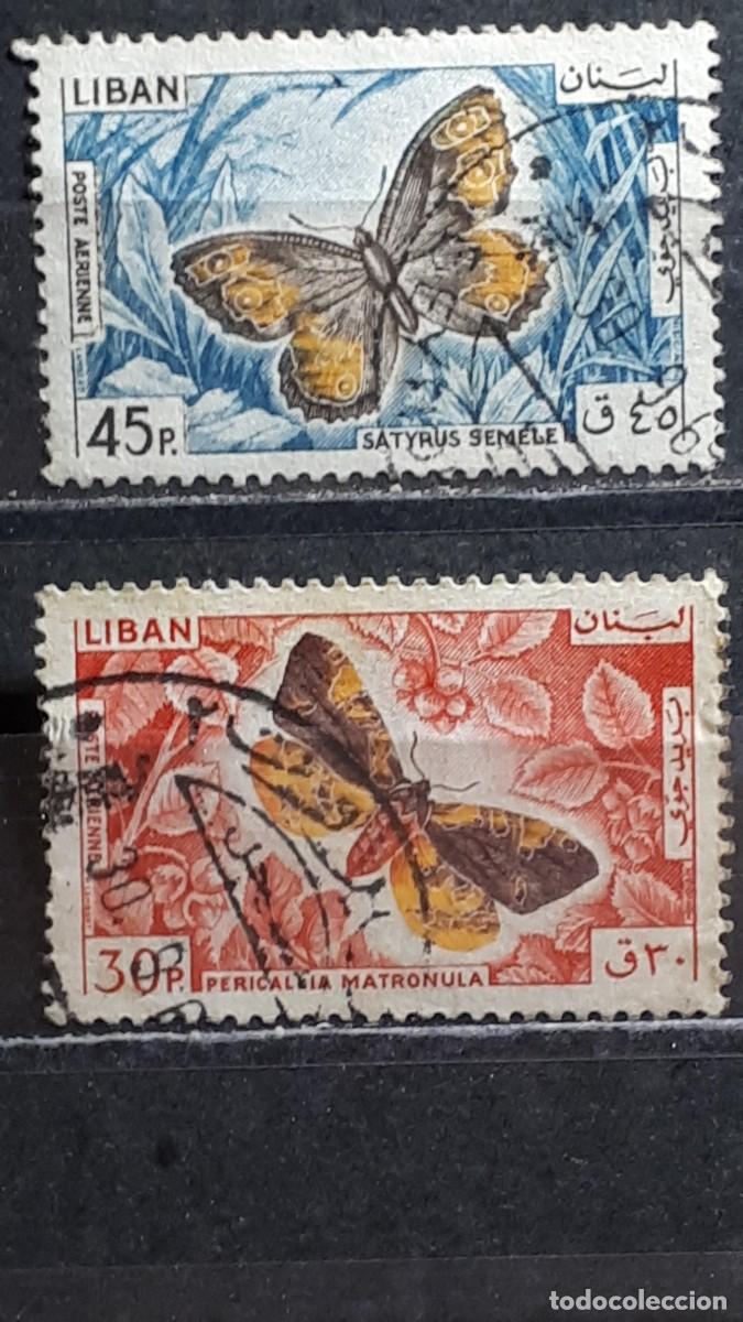 Sellos: L&Iacute;BANO . A&Ntilde;O 1965. &deg;. YVERT A&eacute;reo 332, 335