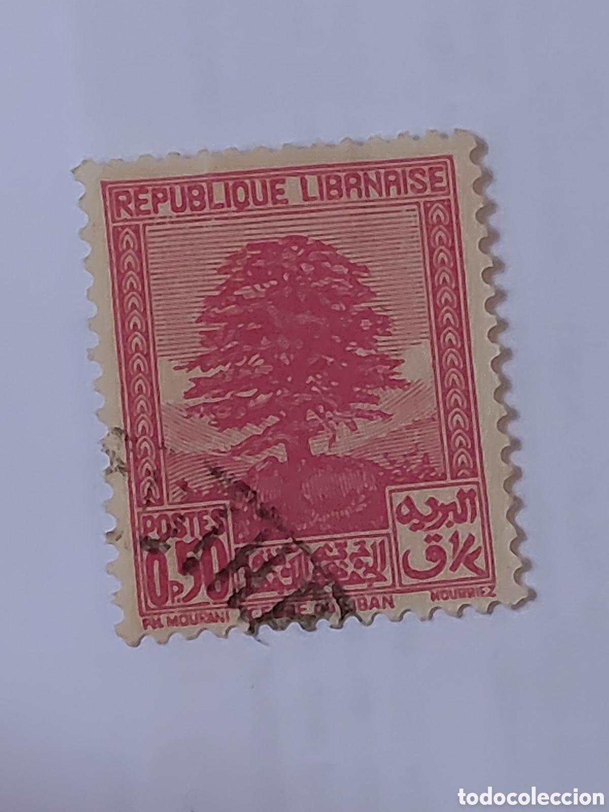 Sellos: Sello del L&iacute;bano cedro del L&iacute;bano 1937 - Foto 1