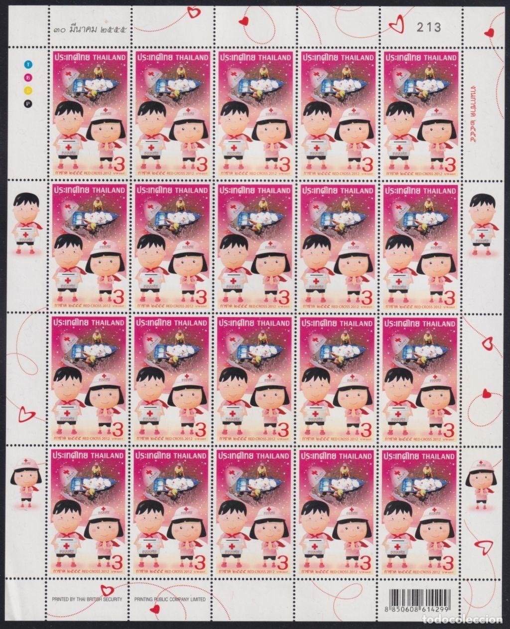 Sellos: F-EX65031 THAILAND MNH 2012 RED CROSS SHEET OF 20.