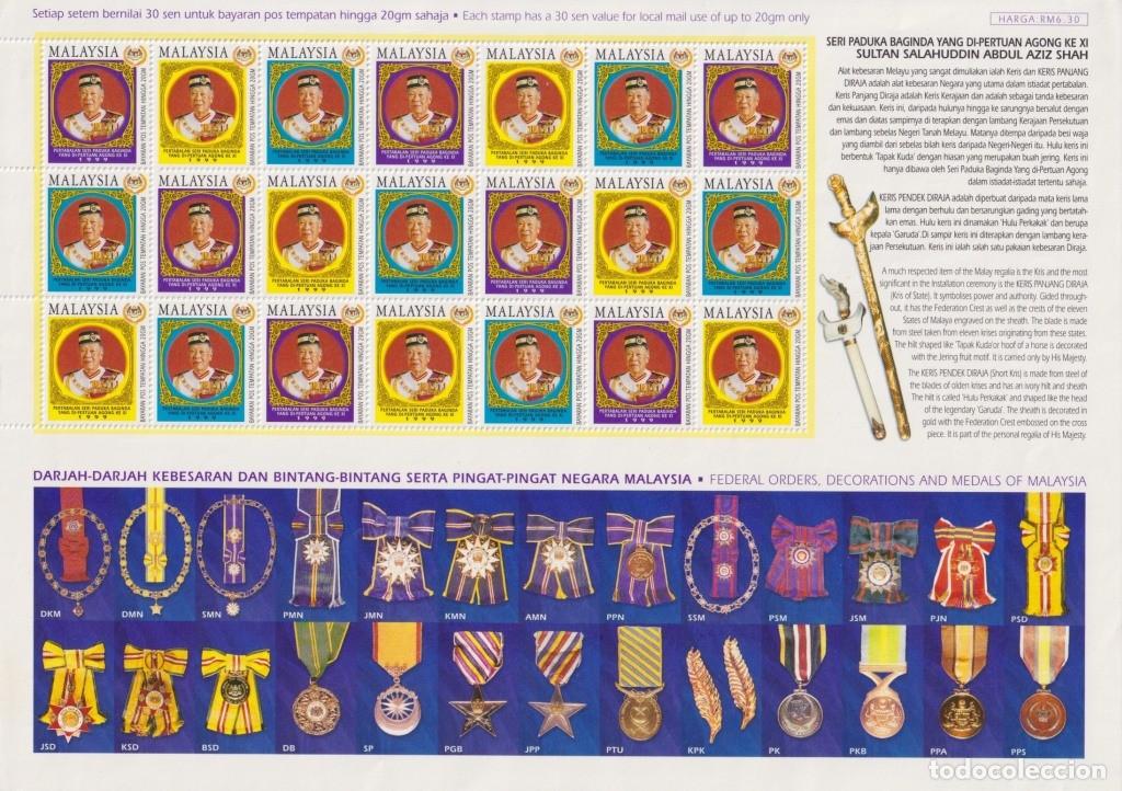 Sellos: F-EX65040 MALAYSIA MNH 1999 INSTALLATION OF HEAD OF STATE MEDAL SPECIAL SHEET.