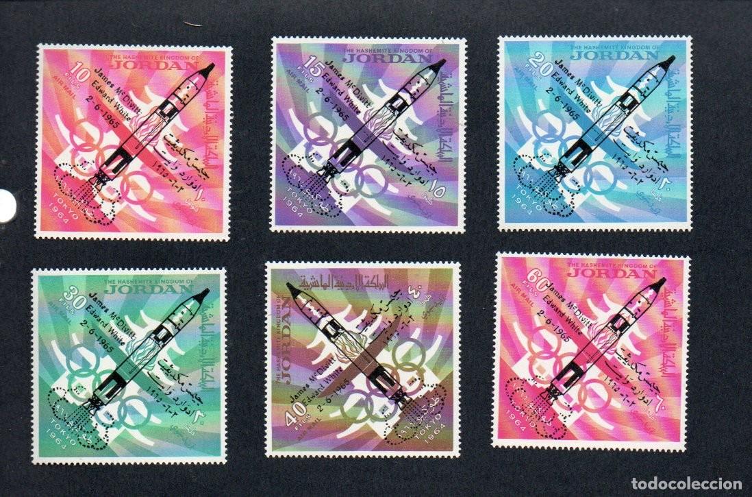 Sellos: SERIE COMPLETA SELLOS JORDANIA 1965 - ESPACIO / OLIMPIADAS TOKIO 1964 - MNH NUEVO.