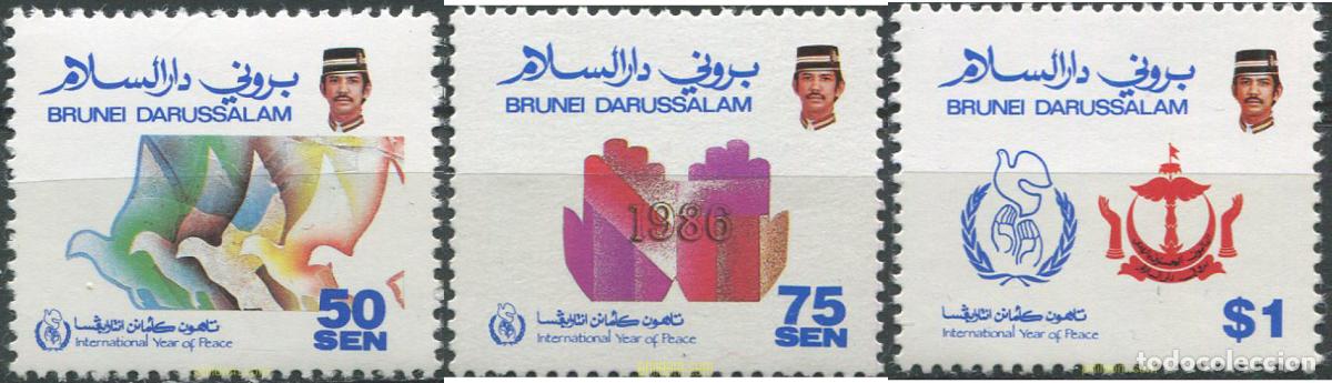 Sellos: 694650 MNH BRUNEI 1986 A&Ntilde;O INTERNACIONAL DE LA PAZ