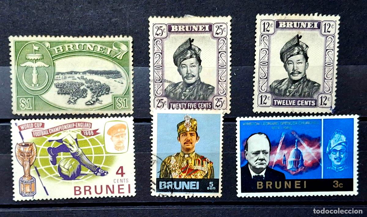 Sellos: 6 sellos de Brunei