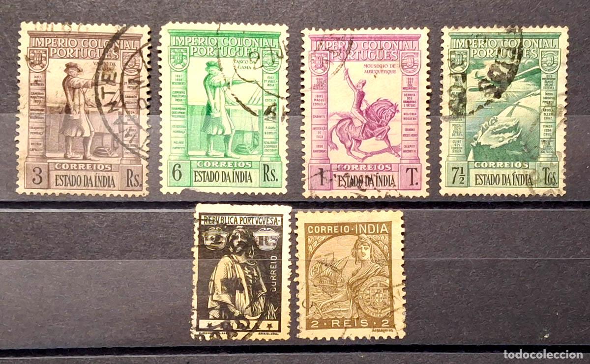 Sellos: 1938, 6 sellos del Imperio Colonial Portugu&eacute;s para Estado de la India