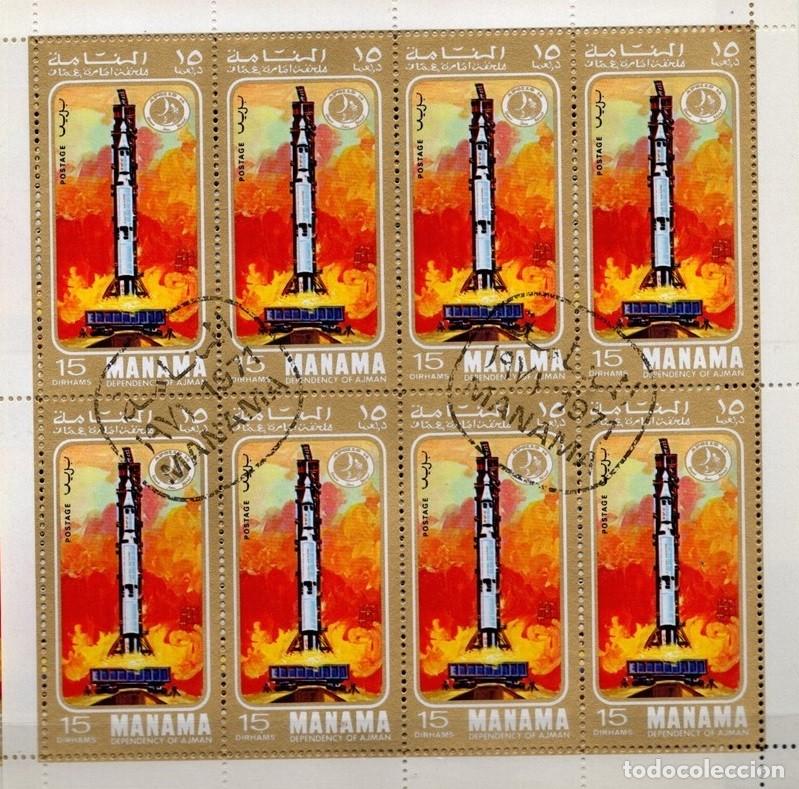 Sellos: MANAMA 1971 SHEET USED MNH EXPLORACION ESPACIAL SPACE EXPLORATION SPATIAL ESPACIO ESPACE