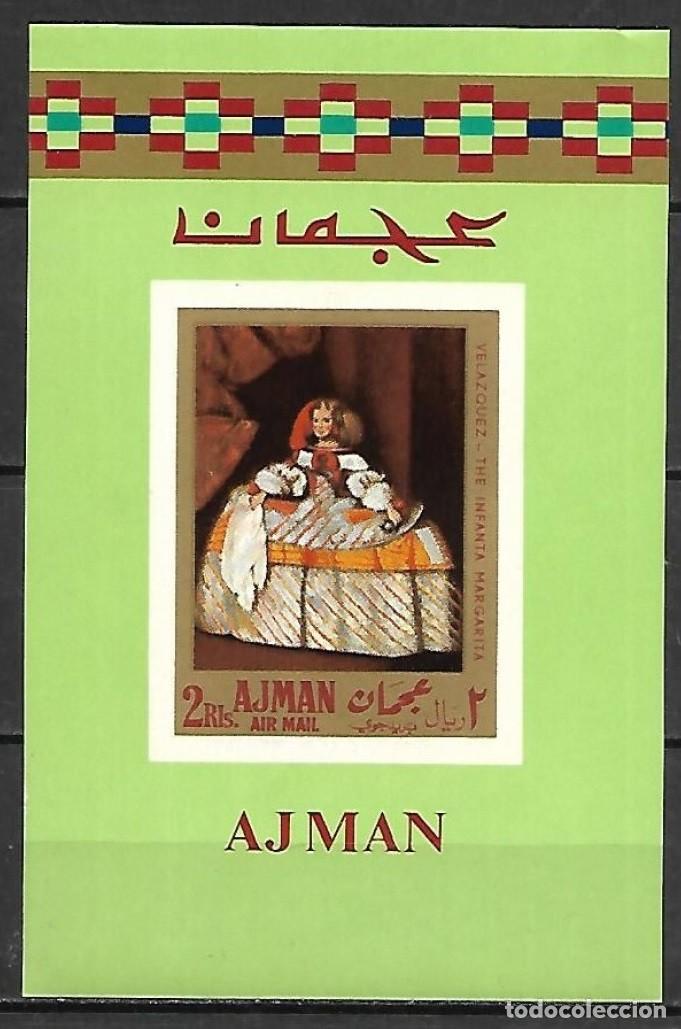 Sellos: AJMAN 1968 SHEET DELUXE MNH DIEGO VELAZQUEZ ART PAINTINGS ARTE PINTURAS