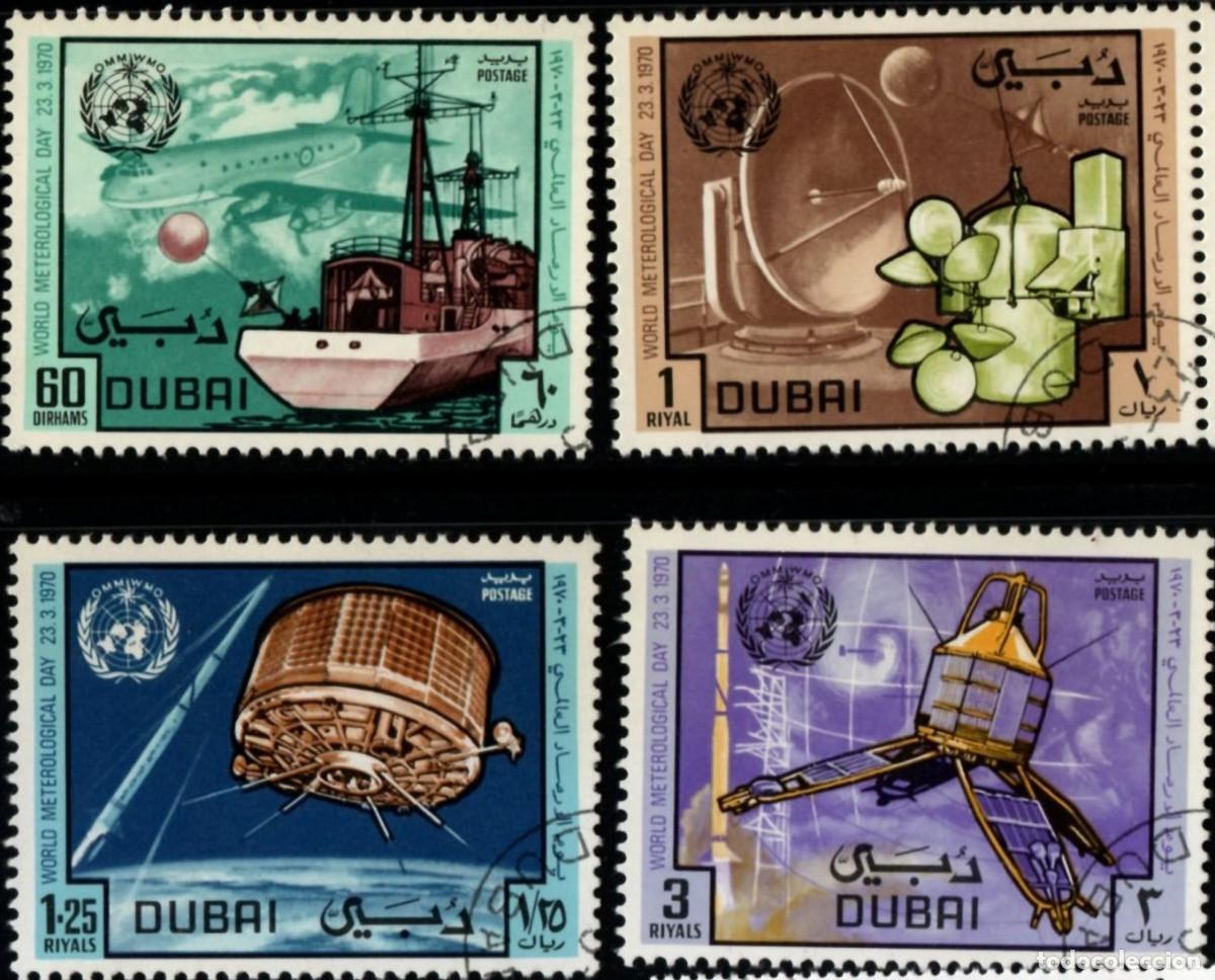 Sellos: DUBAI 1970 SERIE 4 STAMPS USED MNH DIA MUNDIAL DE LA METEOROLOGIA WORLD METEOROLOGY DAY