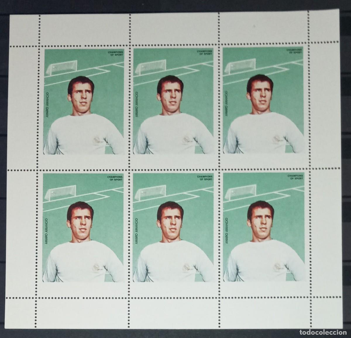 Sellos: AJMAN 1968 SHEET MNH PROOF AMANCIO AMARO CAMPEONES DEL DEPORTE FUTBOL FOOTBALL SOCCER DEPORTES