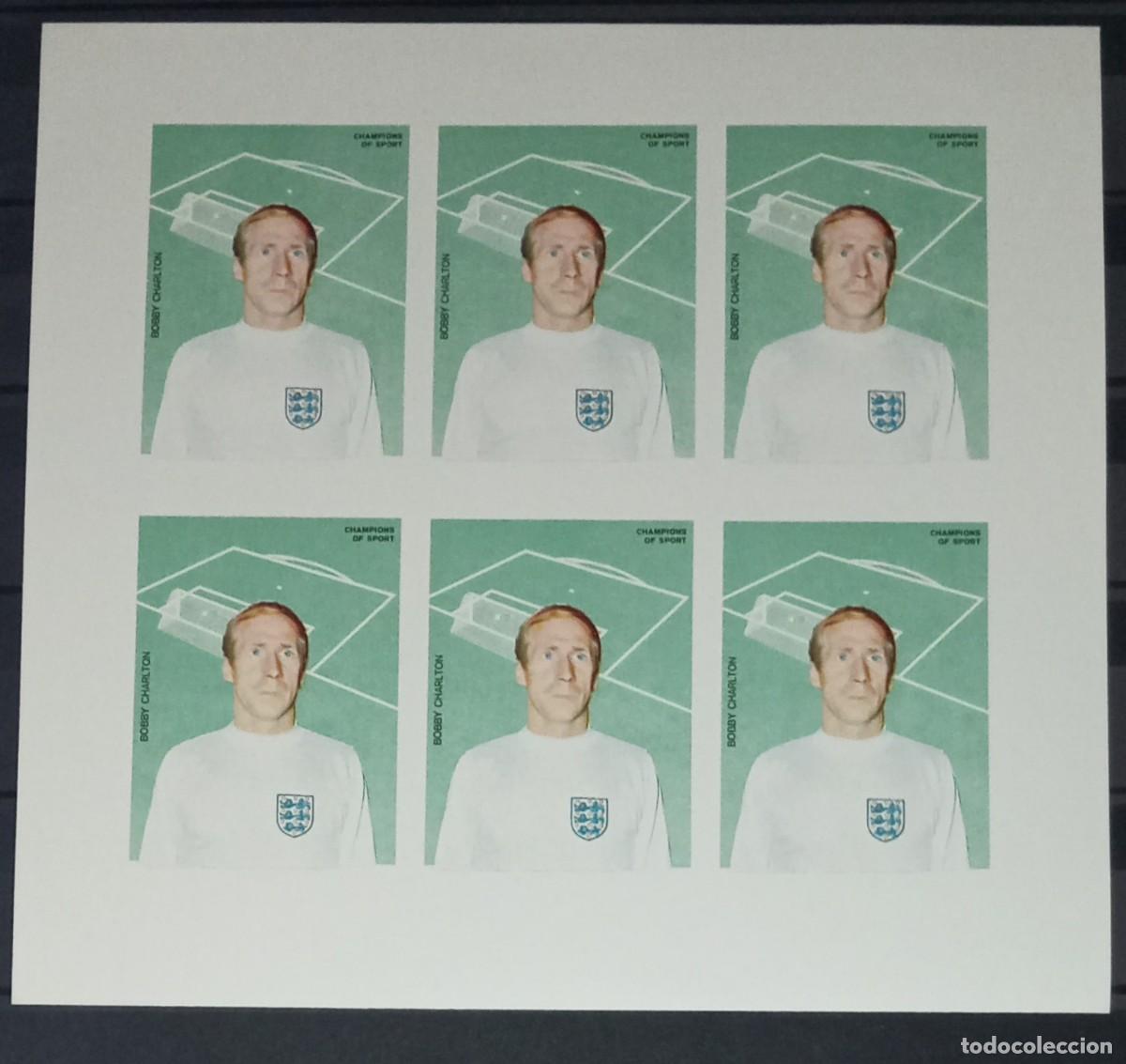 Sellos: AJMAN 1968 SHEET MNH IMPERF PROOF BOBBY CHARLTON CAMPEONES DEL DEPORTE FUTBOL FOOTBALL SOCCER SPORTS