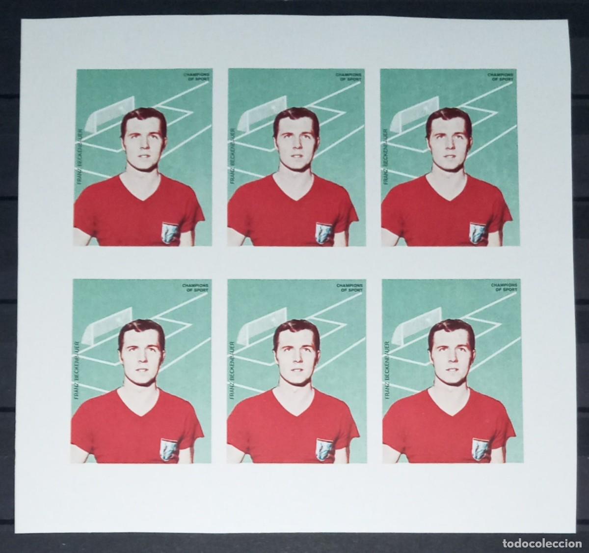 Sellos: AJMAN 1968 SHEET MNH IMPERF PROOF FRANZ BECKENBAUER CAMPEONES DEL DEPORTE FUTBOL FOOTBALL SOCCER