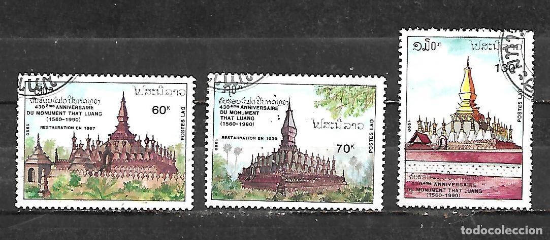 Sellos: 1990: LAOS Serie &rdquo;430 Aniversario del monumento de That Luang&rdquo; (CTO)