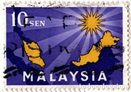 Sellos: Malasia. Mapa de Malasia. 1966. YT-1. Usado