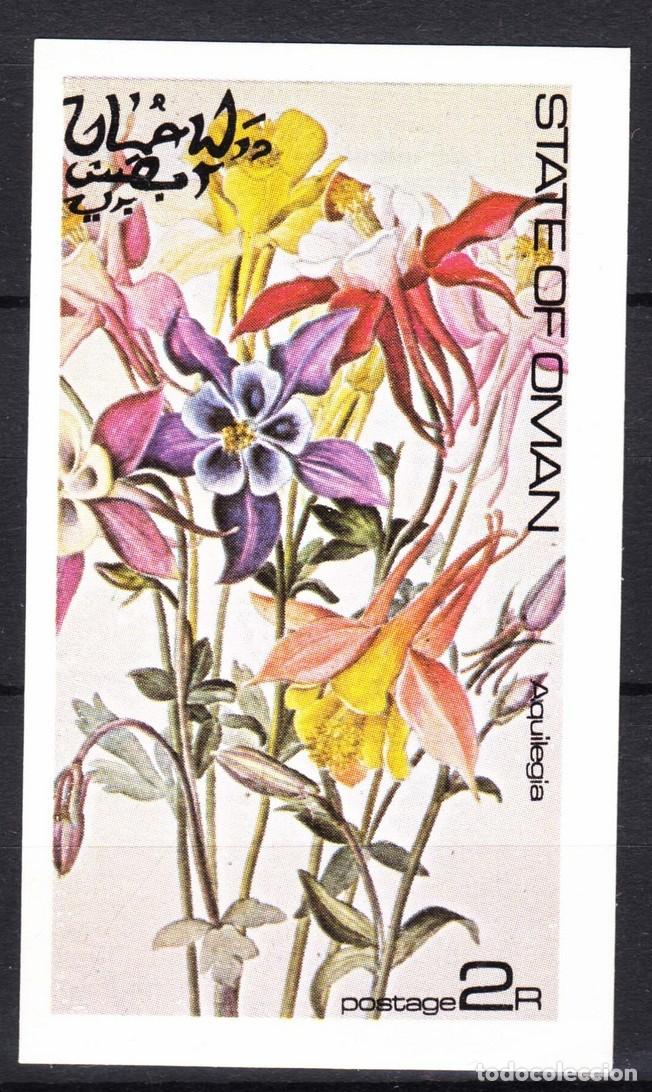 Sellos: OMAN 1977 SHEET MNH FLORES FLOWERS FLEURS BLUMEN FIORI