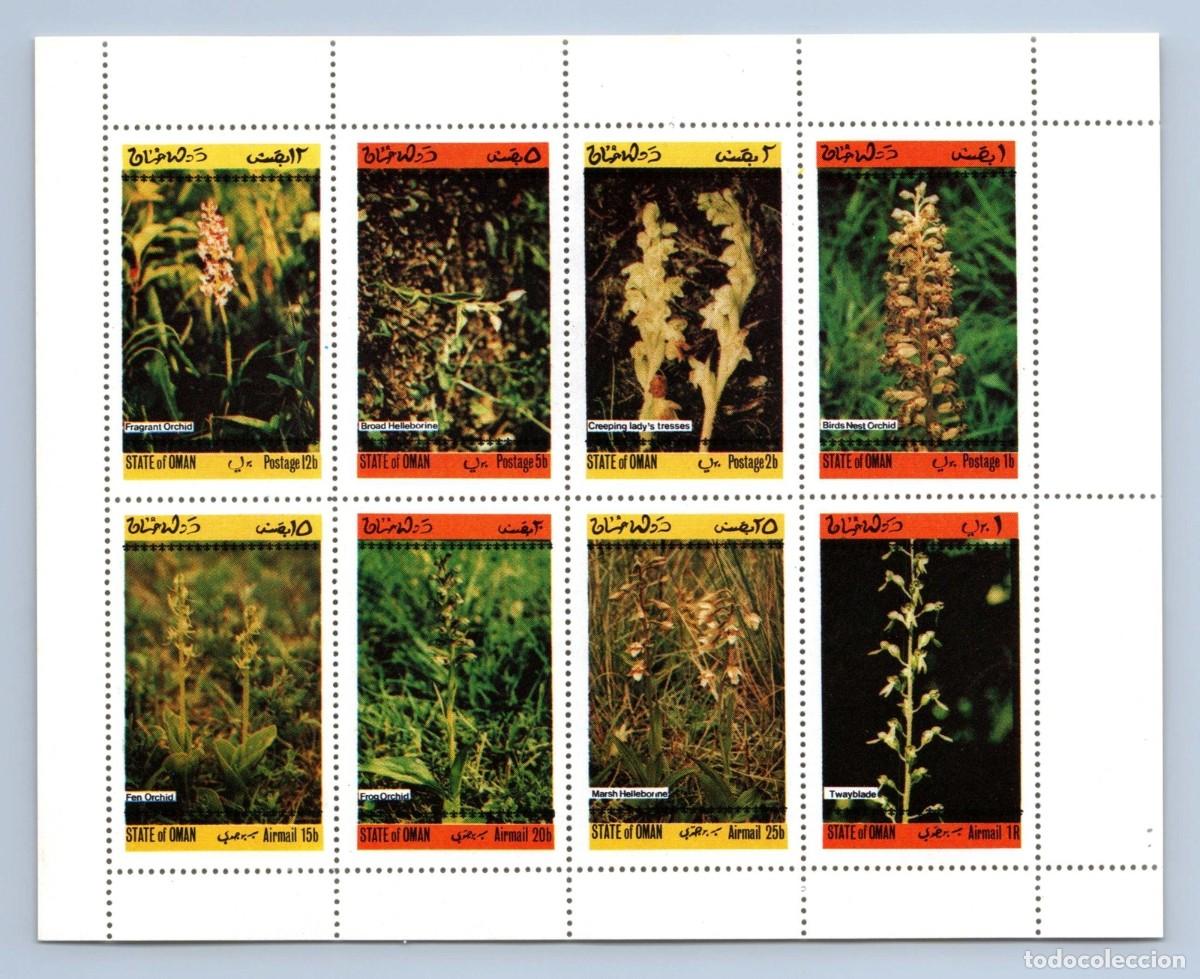 Sellos: OMAN 1973 SHEET MNH PLANTAS PLANTS PLANTES ORCHIDS ORCHIDEES ORQUIDEAS ORCHIDEEN FLORES FLOWERS