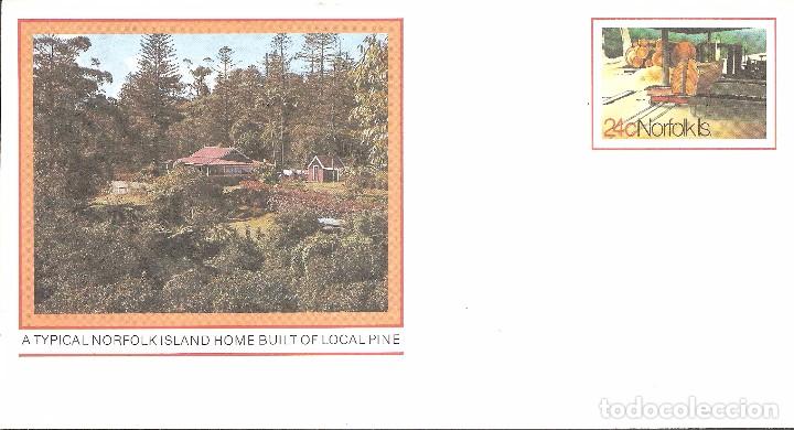 Sellos: ISLA NORFOLK,SOBRE PREFRANQUEADO. - Foto 1