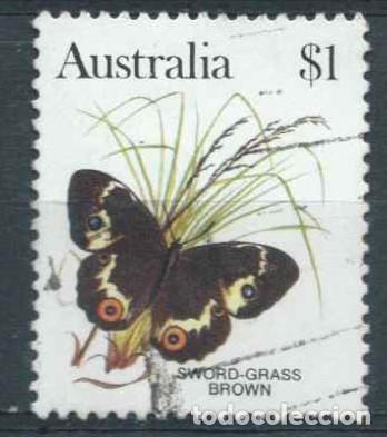 Sellos: Australia,mariposa,usado,1983 - Foto 1