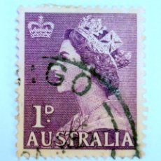 Sellos: SELLO POSTAL ANTIGUO AUSTRALIA 1953 1 D REINA ELIZABETH II