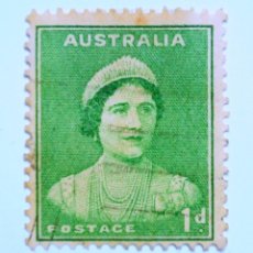 Sellos: SELLO POSTAL AUSTRALIA 1938 1 D REINA ELIZABETH. Lote 153539818