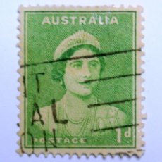Sellos: SELLO POSTAL AUSTRALIA 1938 1 D REINA ELIZABETH. Lote 153539938