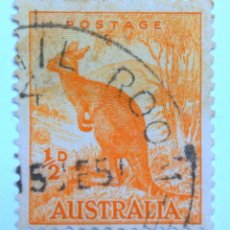 Sellos: SELLO POSTAL AUSTRALIA 1949 1/2 D CANGURO ROJO. Lote 153564750