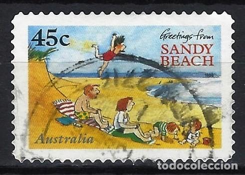 AUSTRALIA 1996 - 50º ANIV. LIBROS INFANTILES, SANDY BEACH - SELLO USADO ADHESIVO (Sellos - Extranjero - Oceanía - Australia)