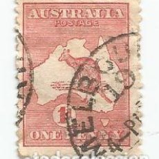 Sellos: SELLO USADO DE AUSTRALIA DE 1913- CANGURO Y MAPA- YVERT 2- VALOR 1 PENIQUE- SELLADO EN MELBOURNE