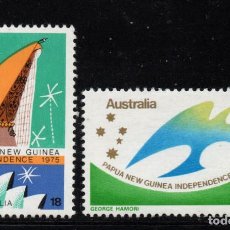 Sellos: AUSTRALIA 578/79** - AÑO 1975 - INDEPENDENCIA DE PAPUA NUEVA GUINEA