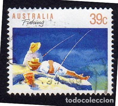 Sellos: Australia. Deportes. Pescando. 1989. YT-1106D. Usado