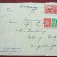 Sellos: 2 SOBRES DE PAPELERÍA POSTAL - AUSTRALIA MELBOURNE - ALEMANIA RHEINE 1937/38. Lote 313985193
