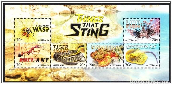Sellos: Australia 2014 - Things that sting miniature sheet mnh** - Foto 1