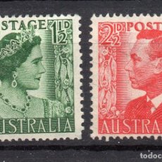 Sellos: AUSTRALIA/1950-51/MH/SC#230,232/ REINA ELIZABETH & REY JORGE VI / REALEZA