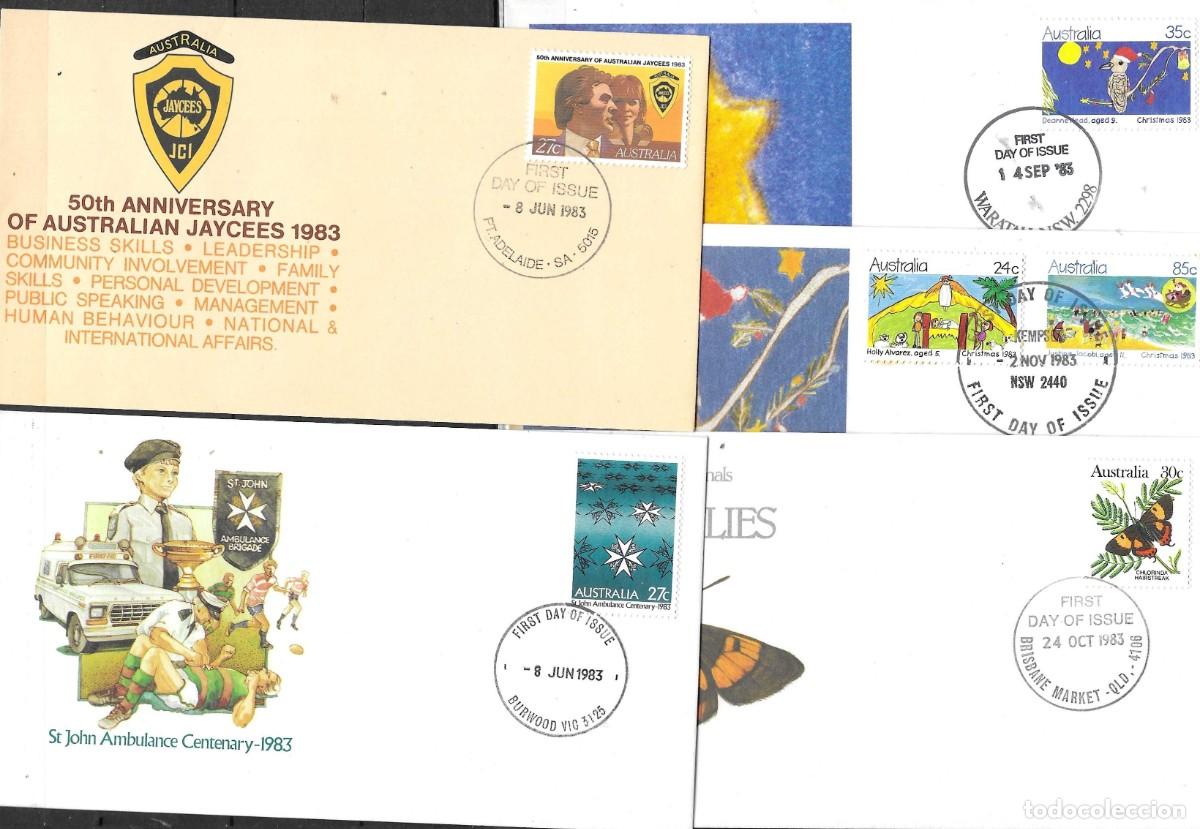 Sellos: LOTE DE 10 FDC AUSTRALIA 1983 - Foto 1