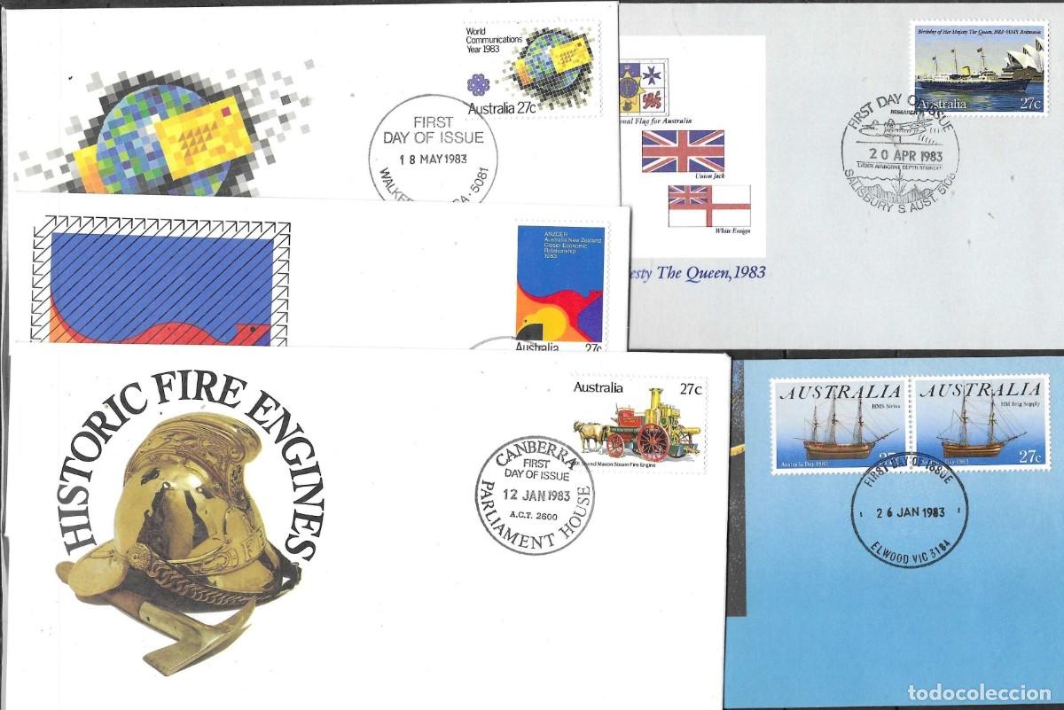 Sellos: LOTE DE 10 FDC AUSTRALIA 1983 - Foto 2