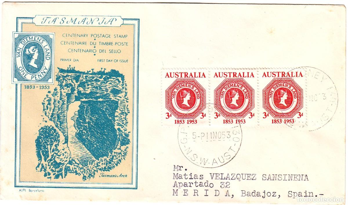 Sellos: SOBRE CENTENARIO DEL SELLO DE AUSTRALIA - Foto 1