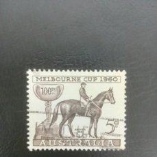 Sellos: SELLO DE AUSTRALIA 1960 I CENTENARIO DE LA COPA HÍPICA DE MELBOURNE. CABALLO ”ARCHER”.