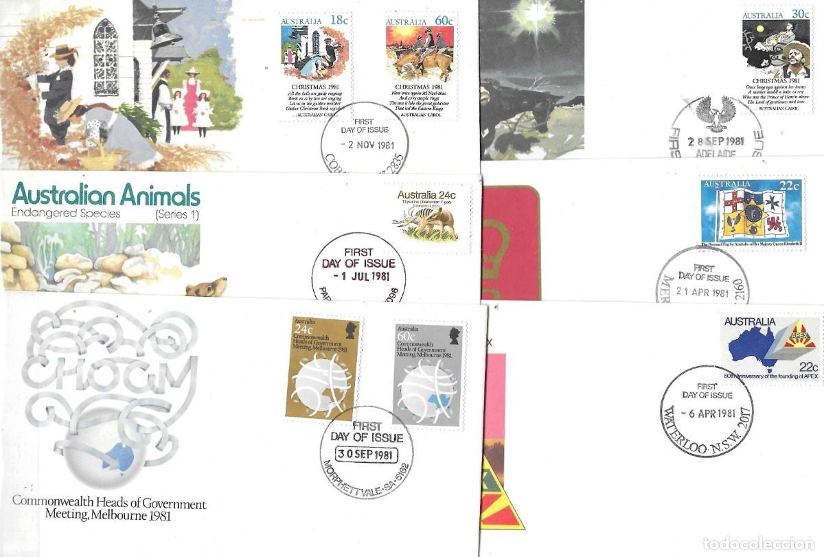 Sellos: LOTE DE 10 FDC DE AUSTRALIA 1981 - Foto 1