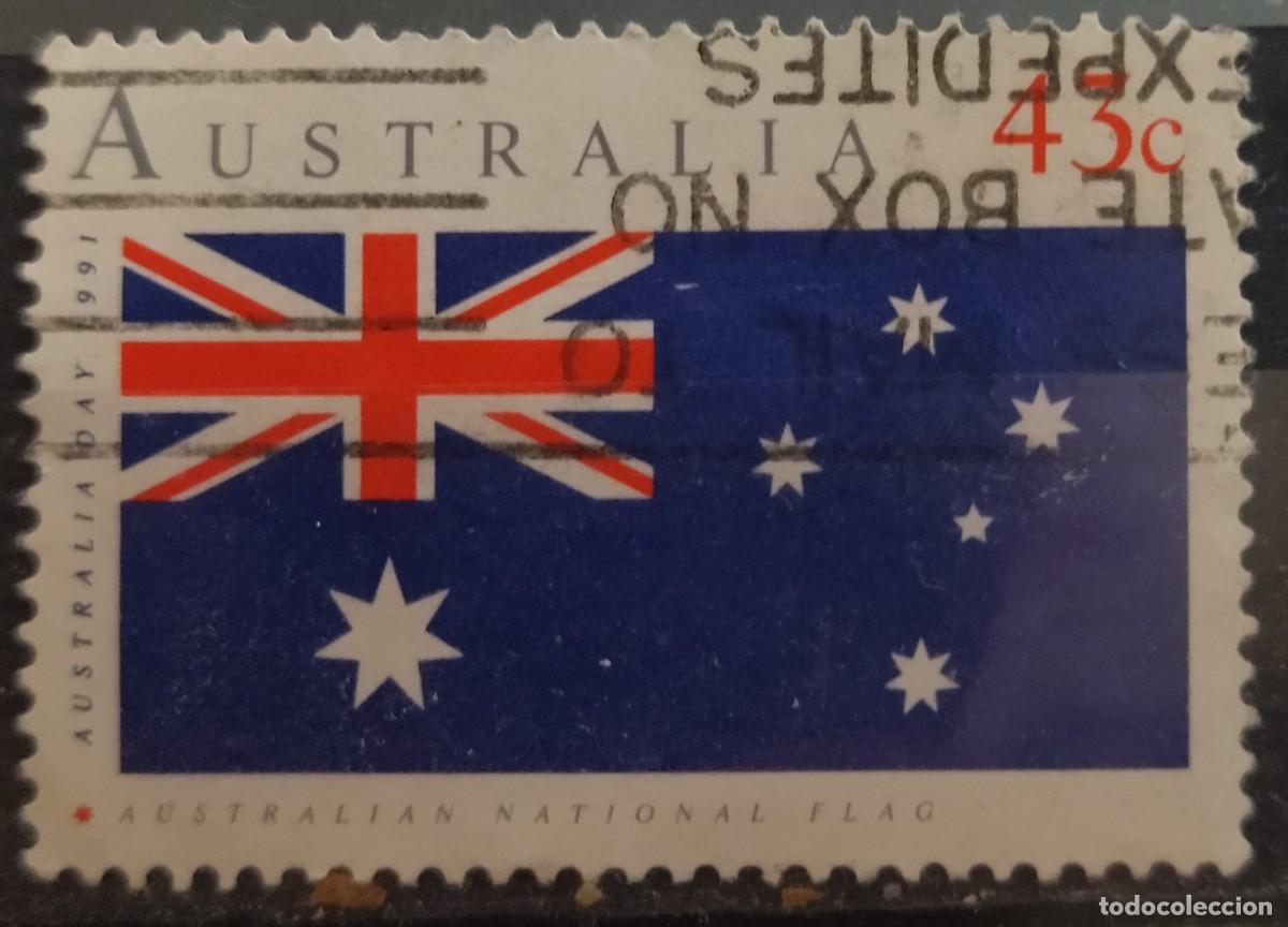Sellos: AUSTRALIA 1981 Banderas. USADO - Foto 1