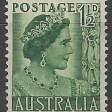 Francobolli: AUSTRALIA 1950-51 - REINA ISABEL, 1½ VERDE - MH*