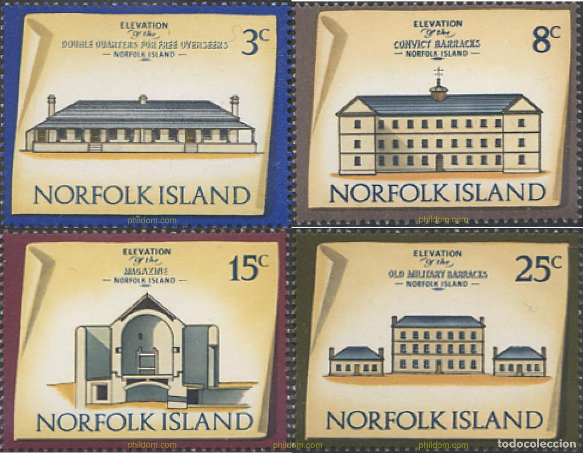 Sellos: 348210 MNH NORFOLK 1973 EDIFICIOS HISTORICOS - Foto 1