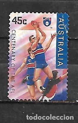 Sellos: 1996: Centenario de la liga nacional de f&uacute;tbol australiano - Footscray (usado) autoadhesivo