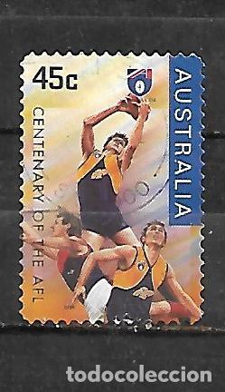 Sellos: 1996: Centenario de la liga nacional de f&uacute;tbol australiano - West Coast (usado) autoadhesivo