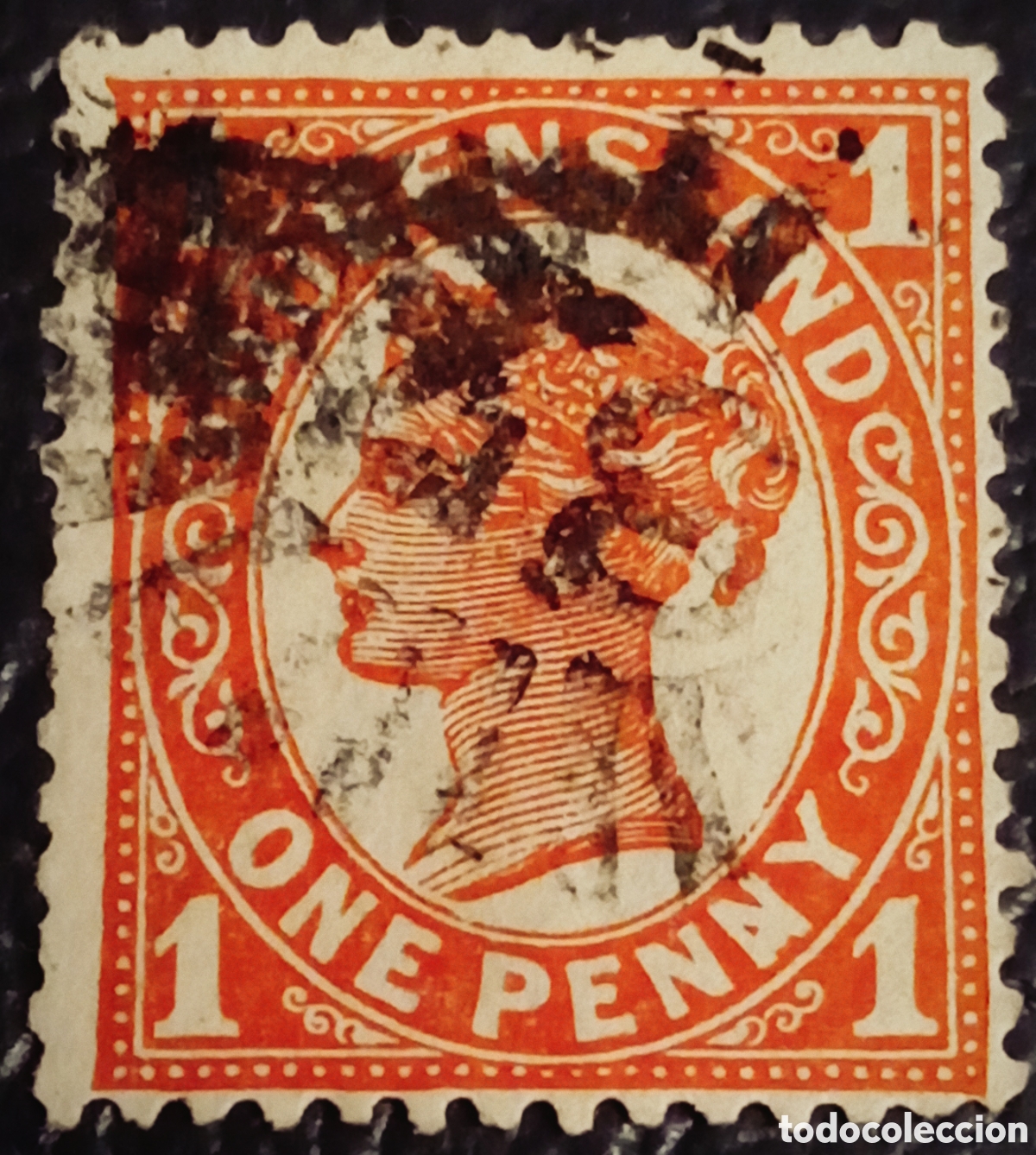 Sellos: Sello Queensland 1895 - Reina Victoria - 1d Naranja - SG 210 Usado